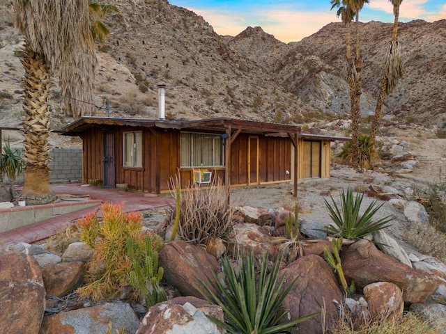 exterior space with a mountain view