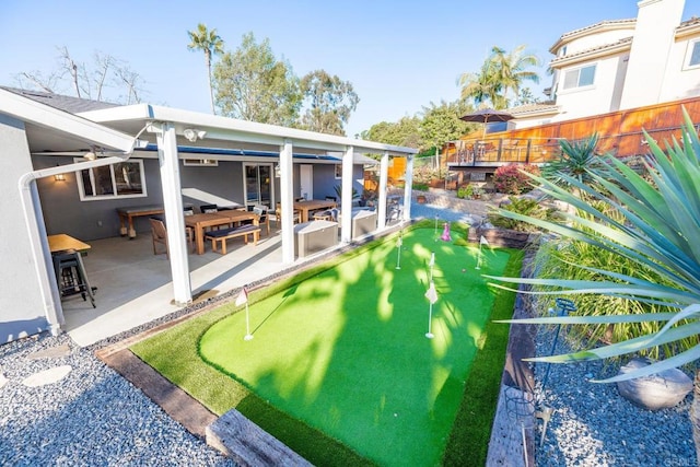 view of yard with a patio