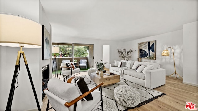 living room featuring light hardwood / wood-style floors