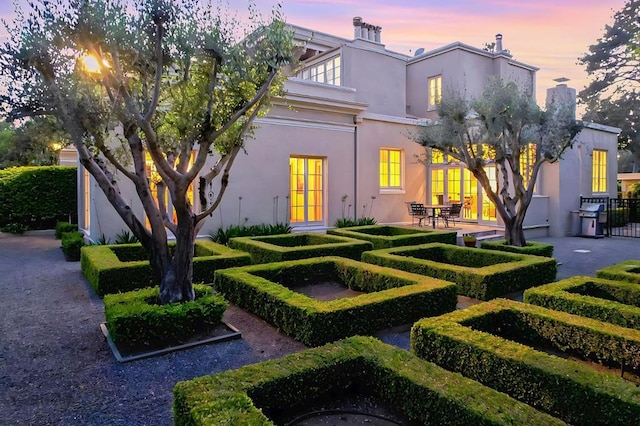 view of front facade featuring french doors