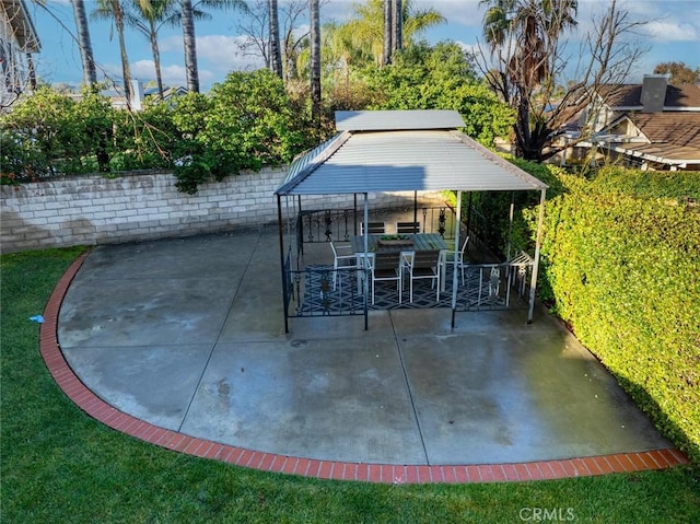 view of patio / terrace with a gazebo