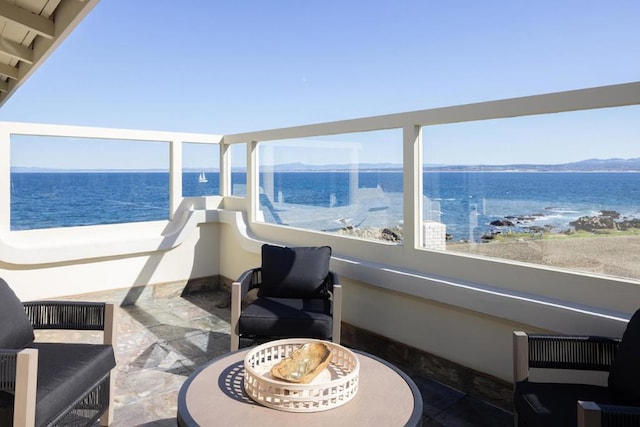 balcony with a water view