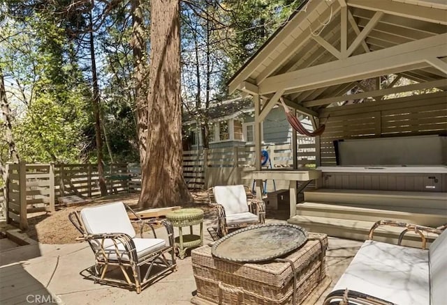 view of patio / terrace featuring a gazebo