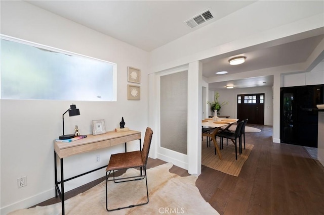 office featuring wood-type flooring