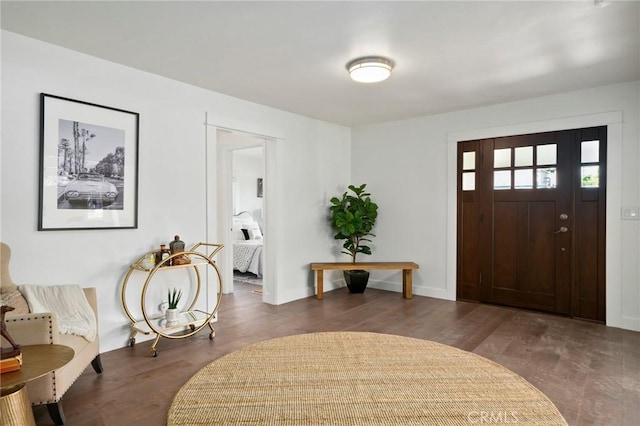 entrance foyer featuring dark wood-type flooring