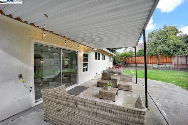 view of patio / terrace featuring an outdoor hangout area