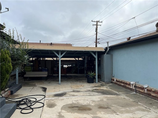 view of car parking with a carport