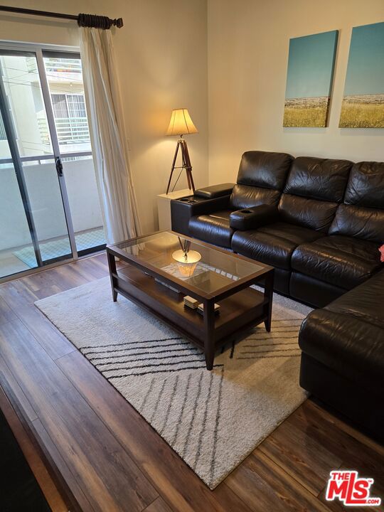 living room featuring wood-type flooring