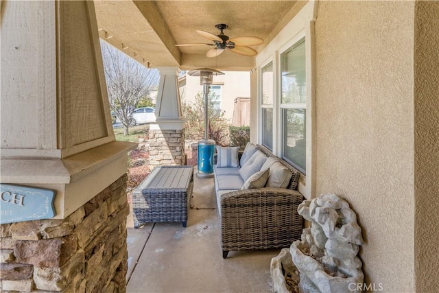 view of patio / terrace with a ceiling fan