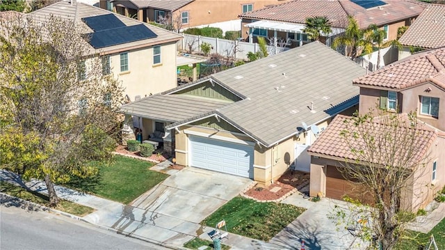 aerial view with a residential view