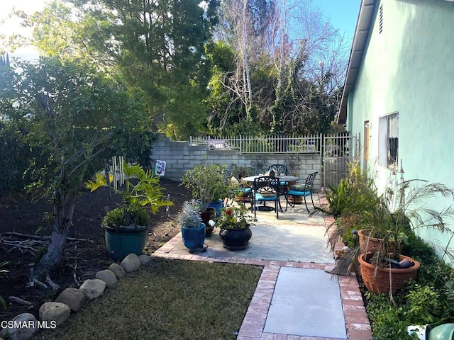 view of yard with a patio area