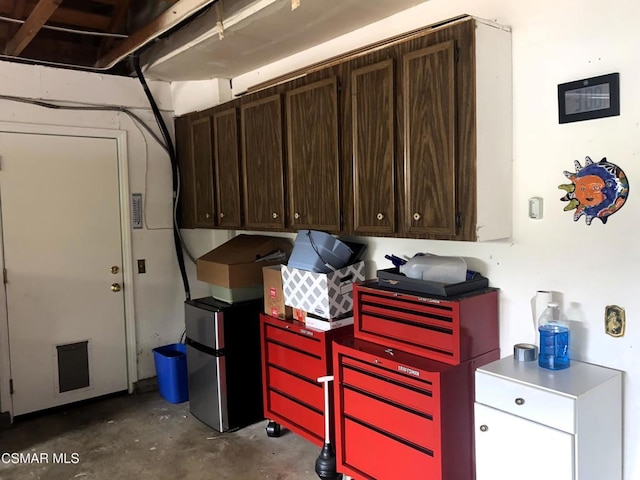 interior space with stainless steel refrigerator