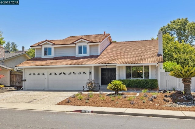 view of front of house with a garage