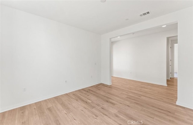 empty room featuring light hardwood / wood-style flooring