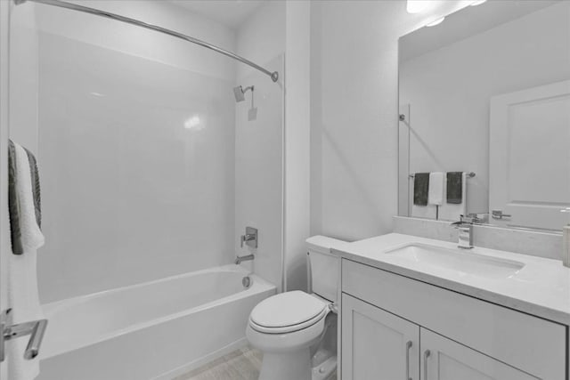 full bathroom with vanity, shower / washtub combination, and toilet