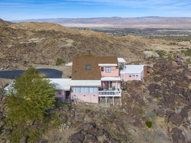 aerial view featuring a mountain view