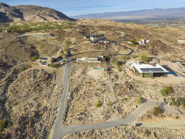 aerial view with a mountain view