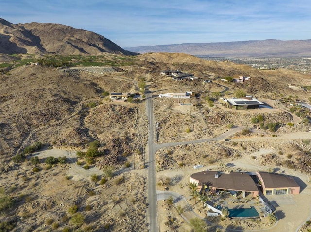 bird's eye view with a mountain view