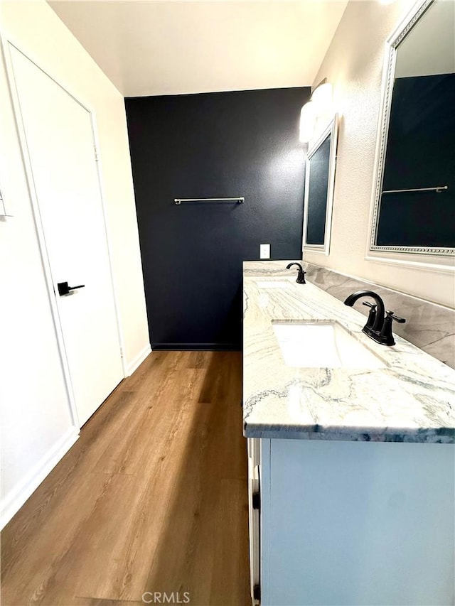 1430 E Foothill Blvd, Glendora, CA 91741 - bathroom with double vanity and wood finished floors