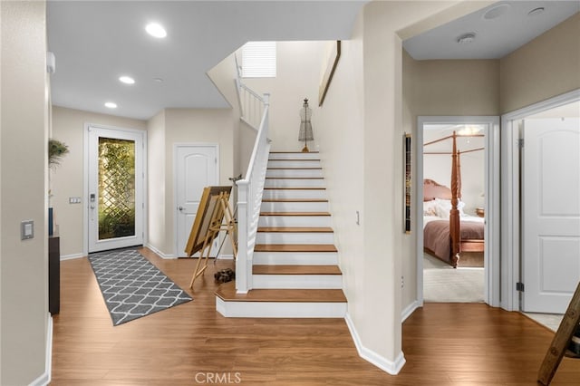 foyer featuring hardwood / wood-style flooring