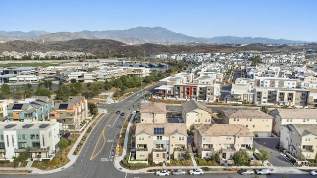 aerial view with a mountain view