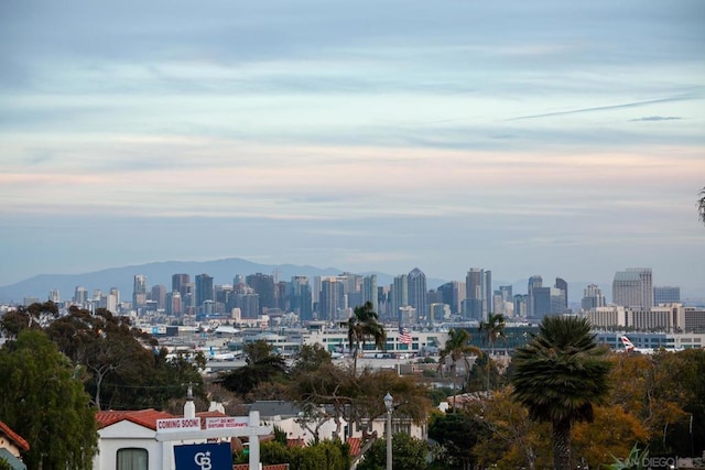 view of city featuring a mountain view