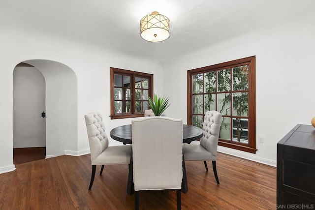 dining room featuring hardwood / wood-style flooring