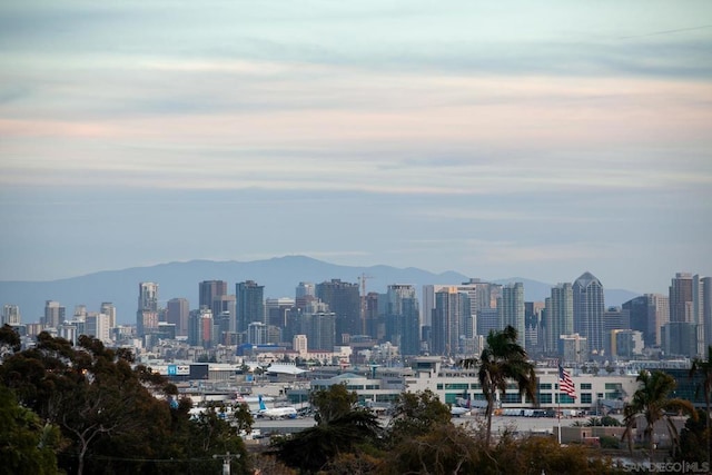 city view with a mountain view