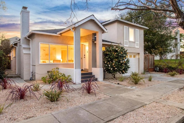 view of front of home featuring a garage