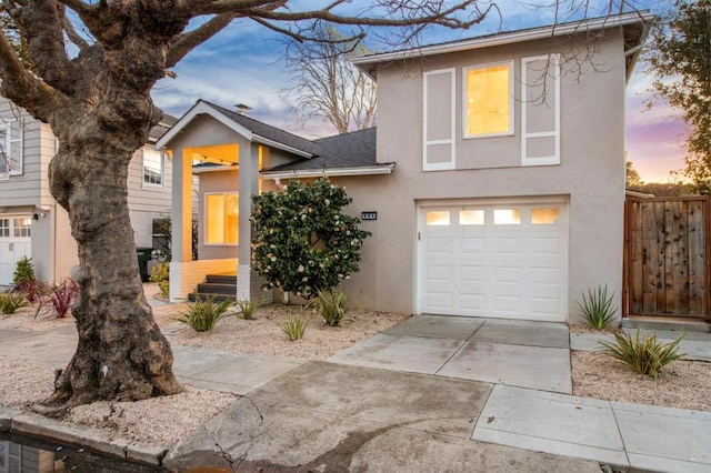 view of front of house featuring a garage