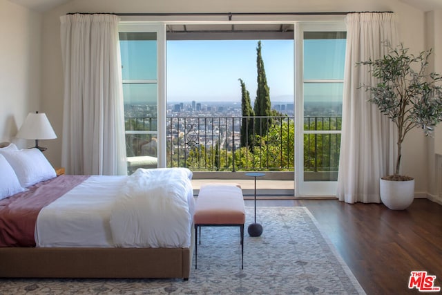 bedroom featuring hardwood / wood-style flooring