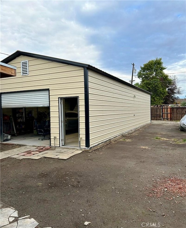 view of garage