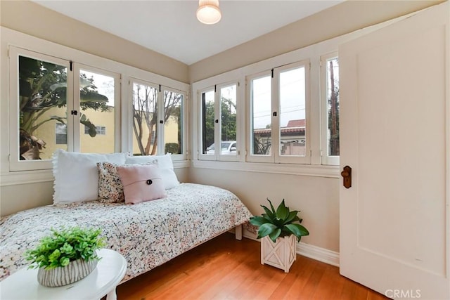 bedroom featuring hardwood / wood-style floors