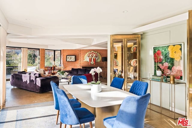 dining room featuring light tile patterned floors