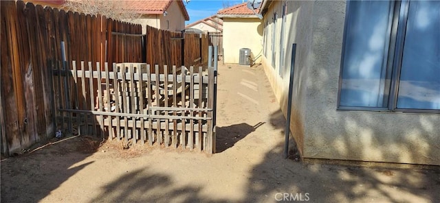 view of gate with central AC unit