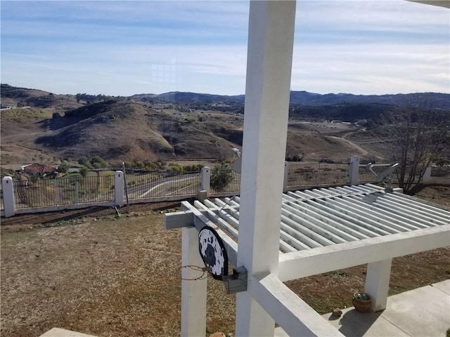 exterior details featuring a mountain view