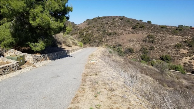 view of road with a mountain view