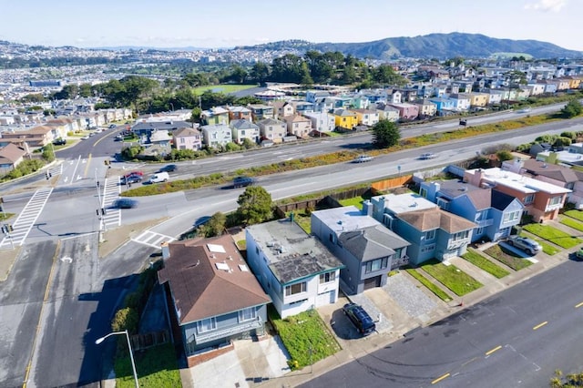 aerial view featuring a mountain view