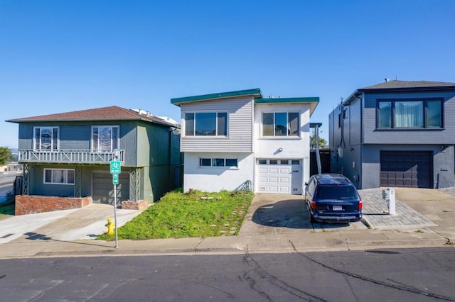 view of front of house with a garage