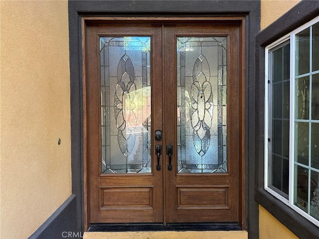 view of exterior entry with french doors