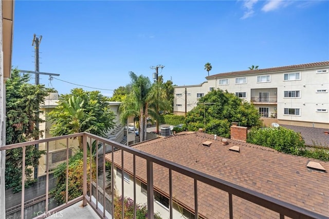 balcony with central AC unit