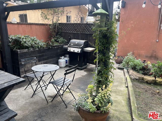 view of patio with area for grilling