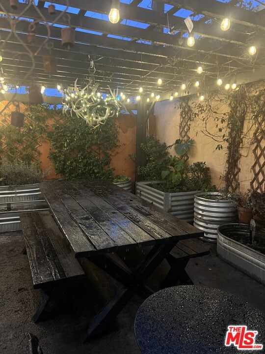 view of patio / terrace featuring a pergola