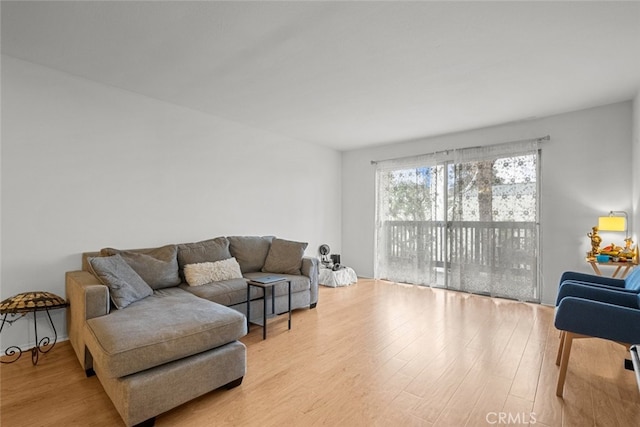 living room with hardwood / wood-style floors