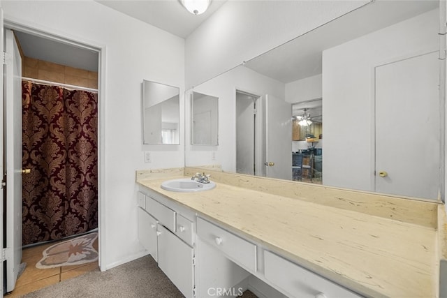 bathroom featuring vanity and tile patterned flooring