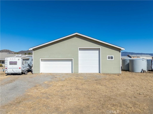 garage with a mountain view