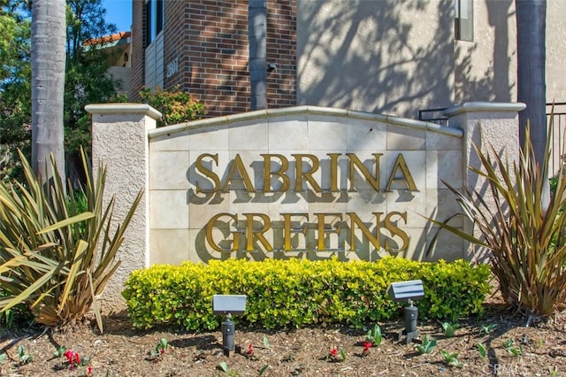 view of community sign