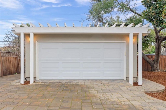 view of garage