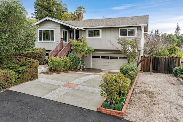 view of front of house with a garage