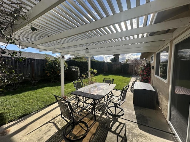 view of patio / terrace featuring a pergola